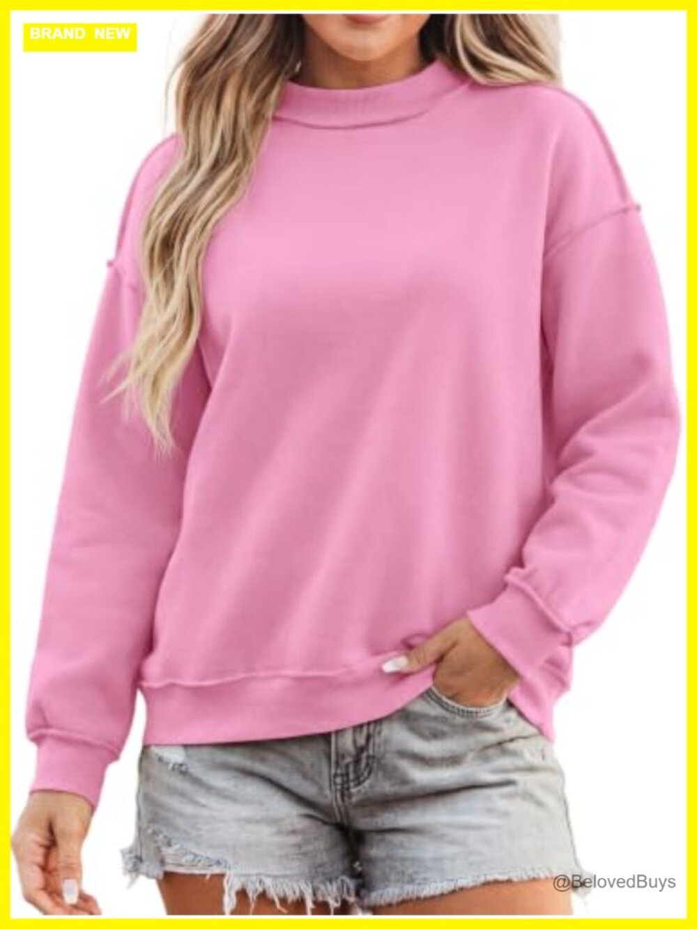 Mock Neck Fleece Lined Pullover Sweatshirt Exposed Seam Oversized
